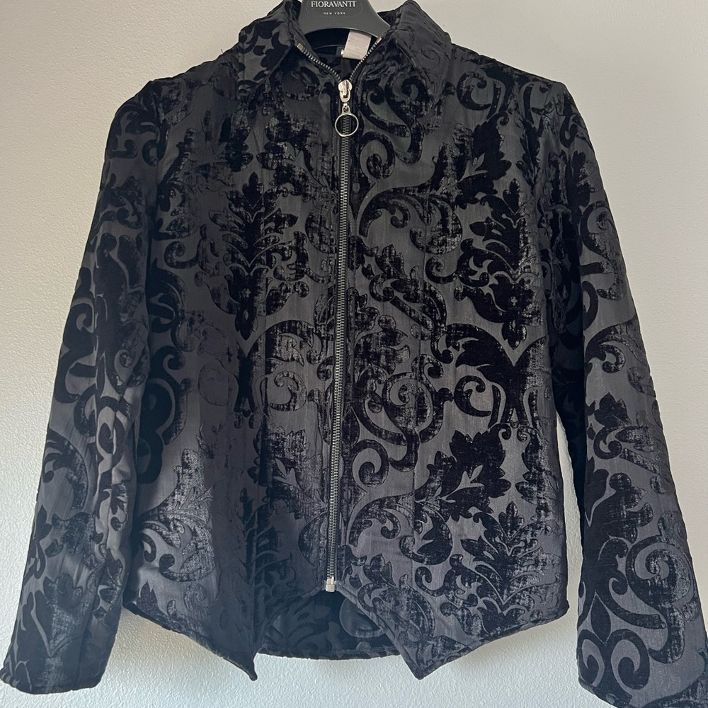 Brochade Zip Up Jacket BLACK Size Medium